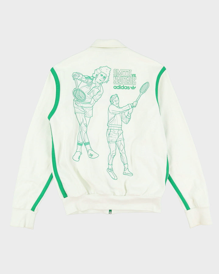 00s Adidas White Stan Smith Vs. Ilie Nastase Tennis Track Jacket - L