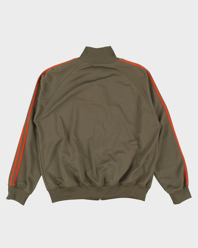 Vintage 90s Fred Perry Green / Orange Striped Track Jacket - XL