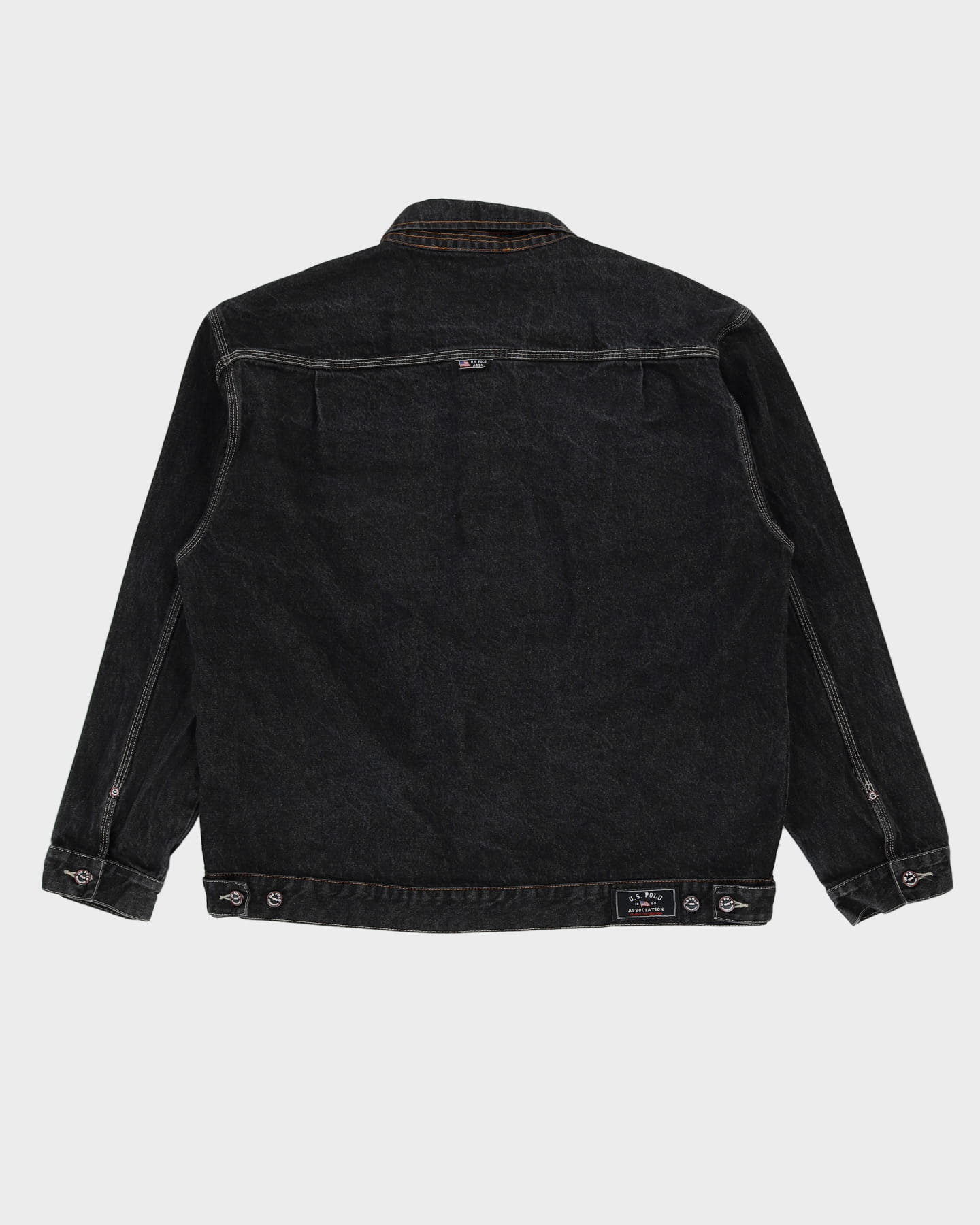 Vintage 90s U.S. POLO ASSN Black Oversized Denim Jacket - L