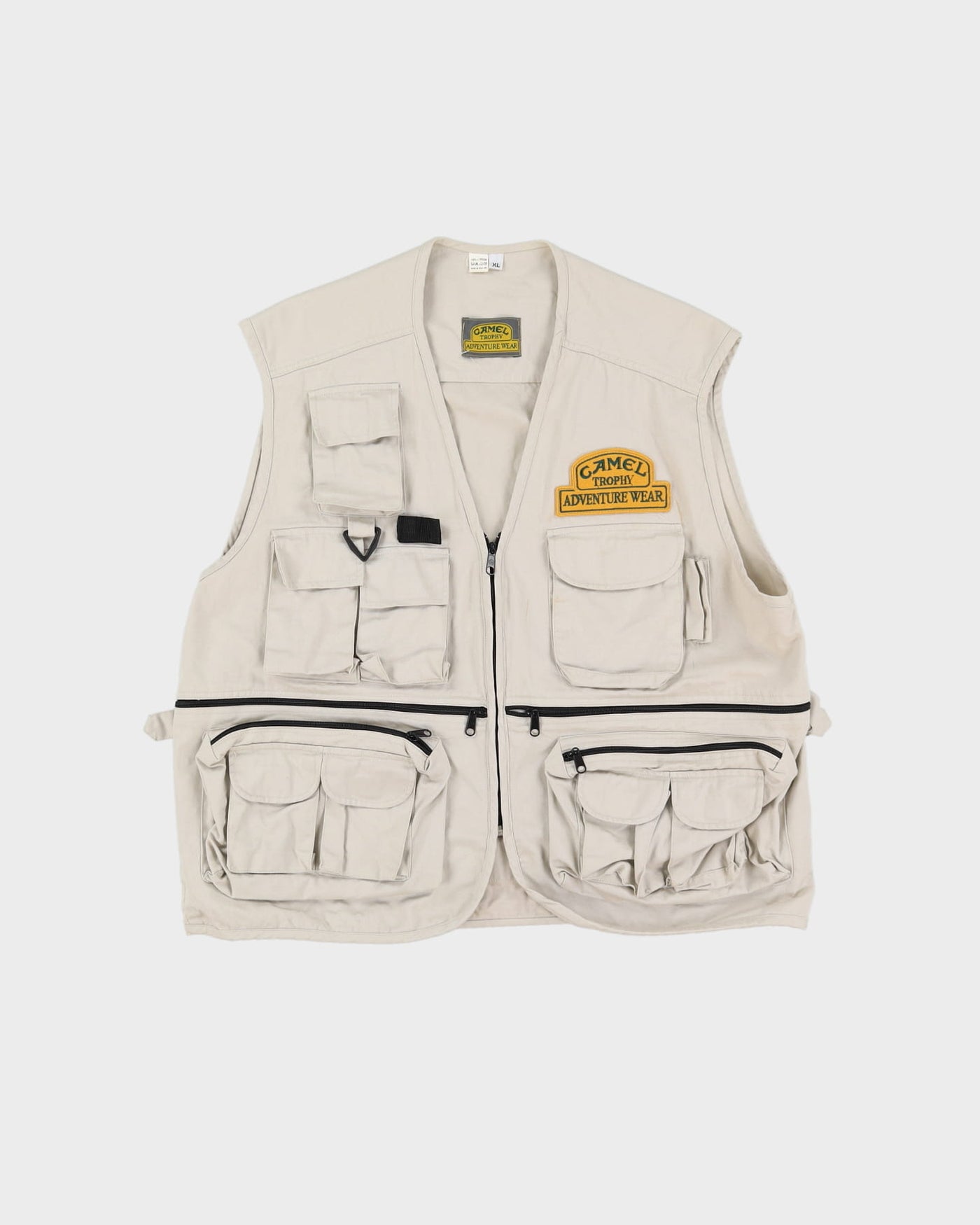 Vintage 90s Camel Trophy Wear Beige Tactical Vest / Sleeveless Gilet Jacket - XL