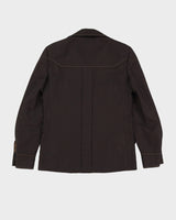 Vintage 70s Tailored Brown Contrast Stitching Blazer Jacket - M