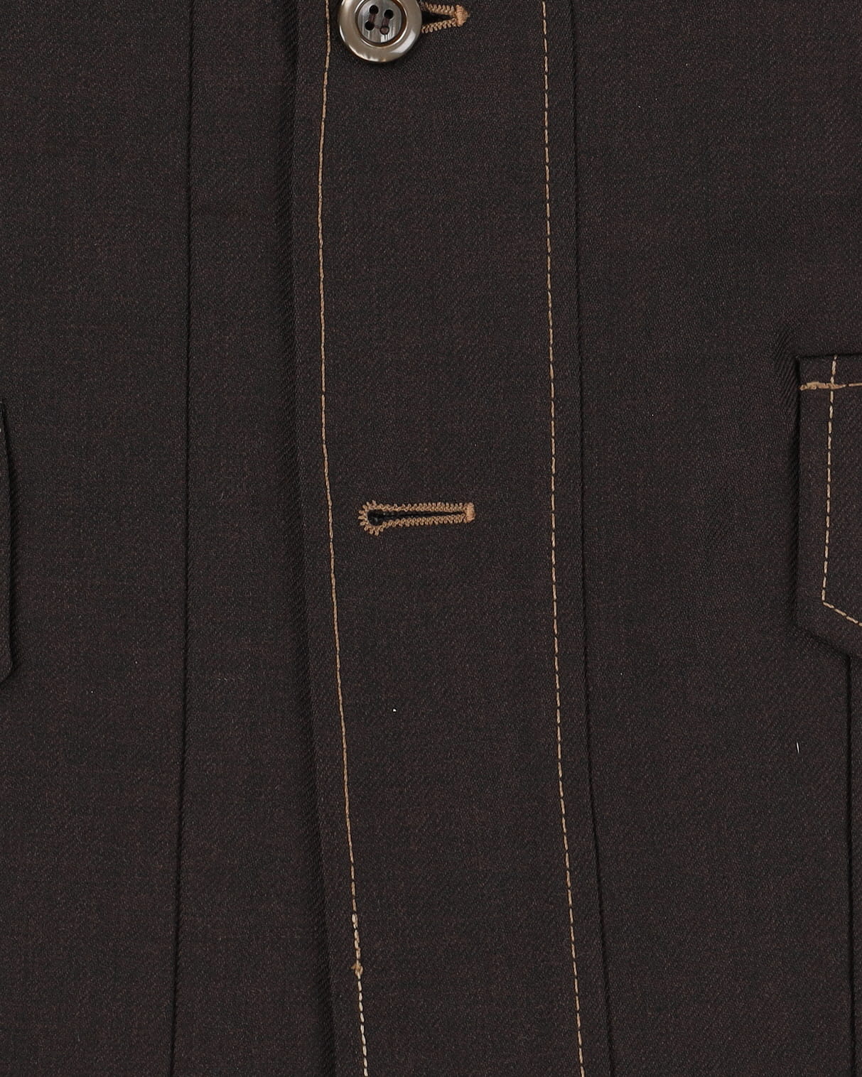 Vintage 70s Tailored Brown Contrast Stitching Blazer Jacket - M