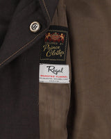 Vintage 70s Tailored Brown Contrast Stitching Blazer Jacket - M