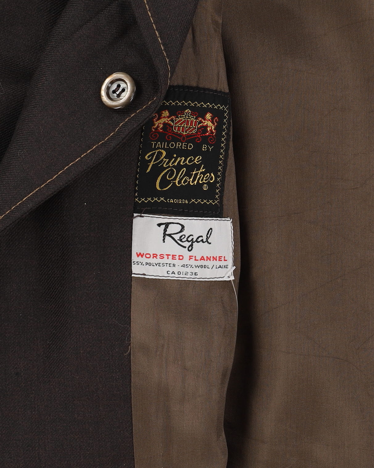 Vintage 70s Tailored Brown Contrast Stitching Blazer Jacket - M