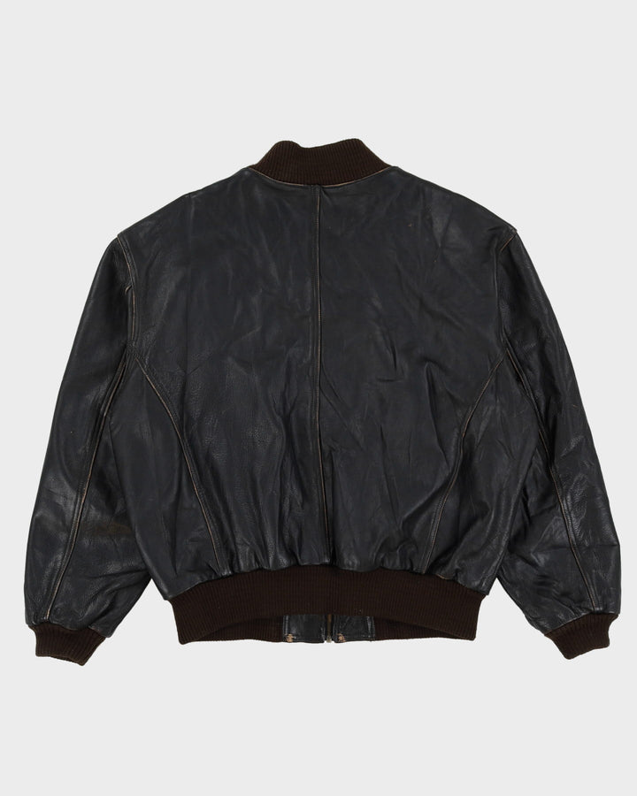 Vintage 90s Jeep 'American Legend' Black Leather Jacket - XL