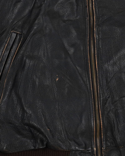 Vintage 90s Jeep 'American Legend' Black Leather Jacket - XL