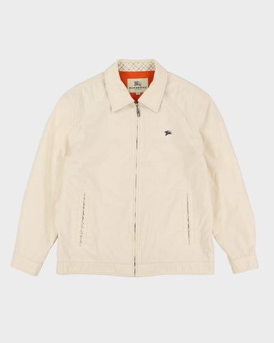 Vintage 90s Burberry Off-White Harrington / Windbreaker Jacket - XL