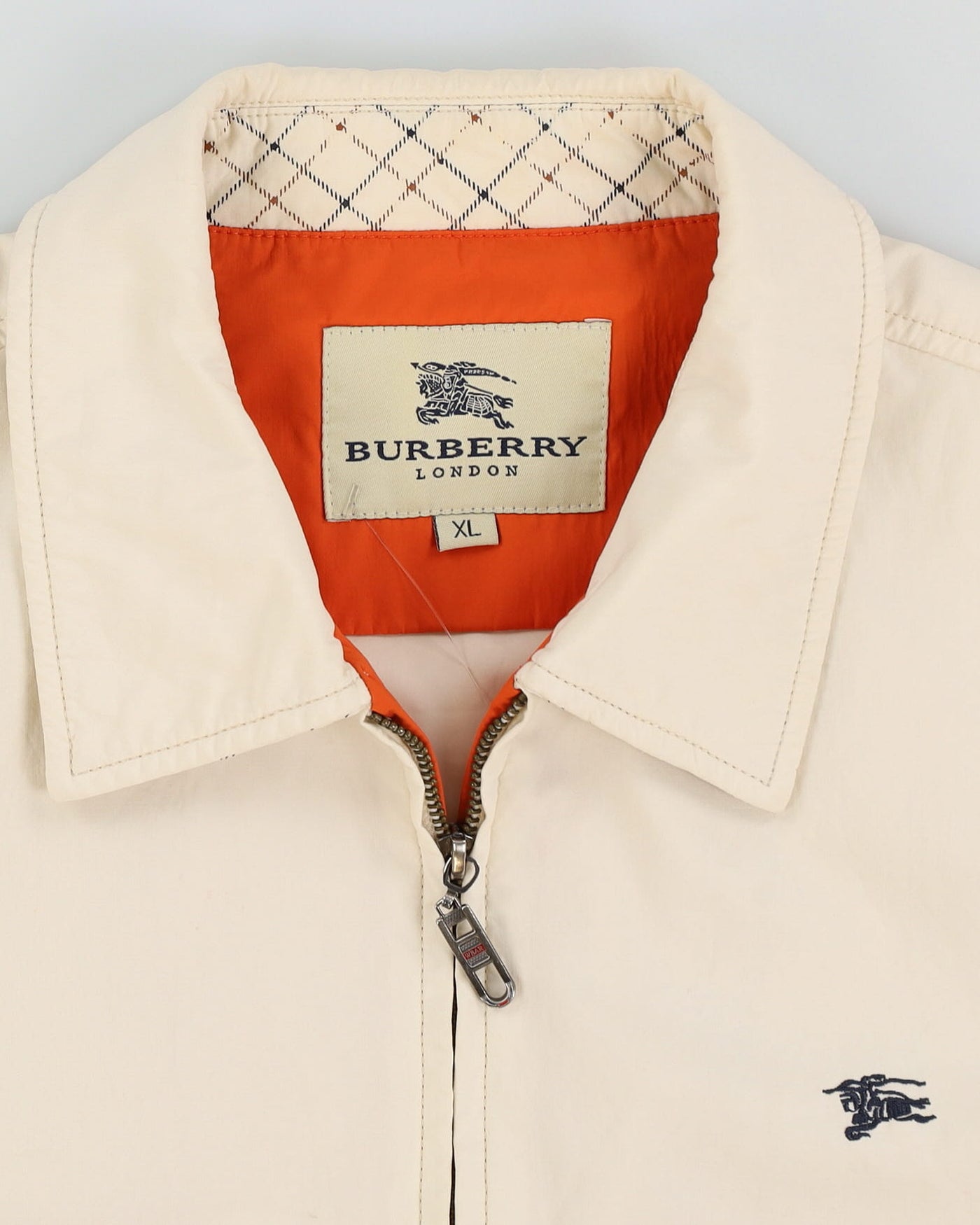 Vintage 90s Burberry Off-White Harrington / Windbreaker Jacket - XL