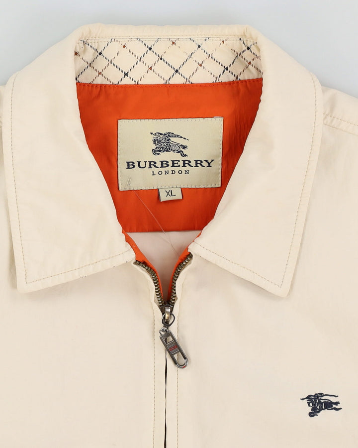 Vintage 90s Burberry Off-White Harrington / Windbreaker Jacket - XL