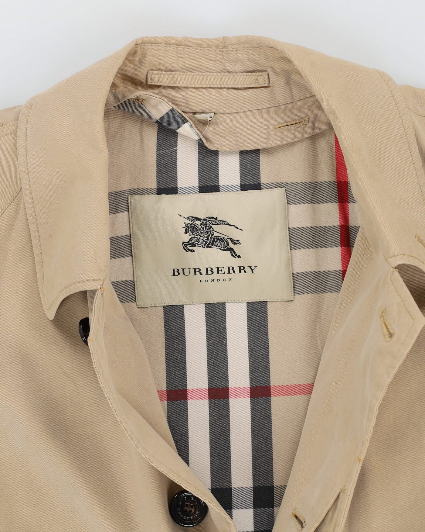 Burberrys' Beige Nova Check Trench Coat - M