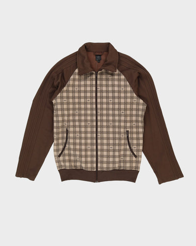 00s Adidas Brown / Beige Check Track Jacket - L