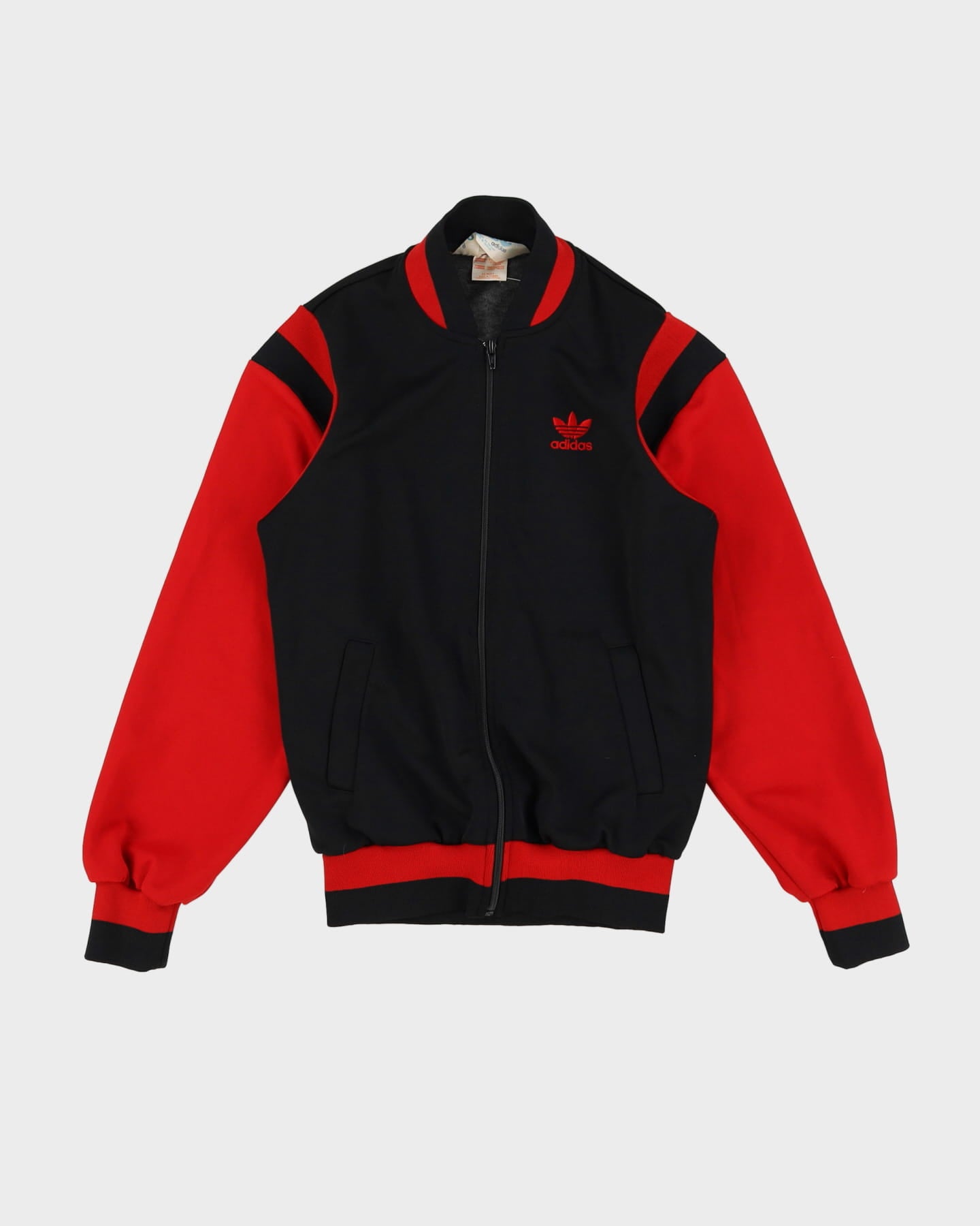 Vintage 90s Adidas Black / Red Track Jacket - S