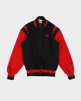 Vintage 90s Adidas Black / Red Track Jacket - S