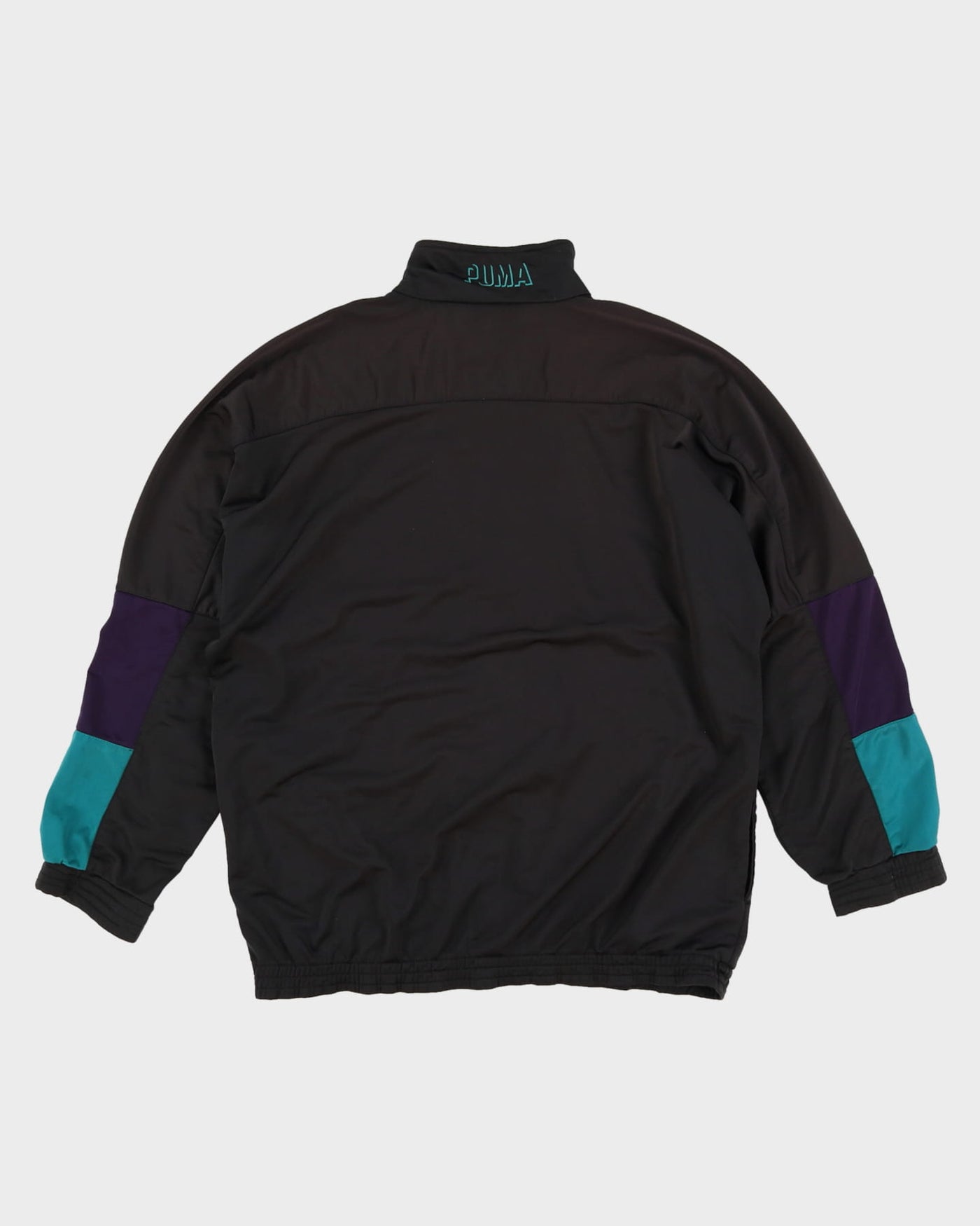 Pre-Loved 90s Puma Black / Purple / Green Track Jacket - M