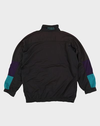 Pre-Loved 90s Puma Black / Purple / Green Track Jacket - M