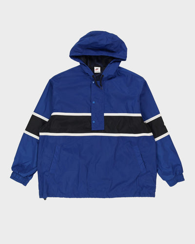00s Nike Blue / Black Hooded Anorak Jacket - L