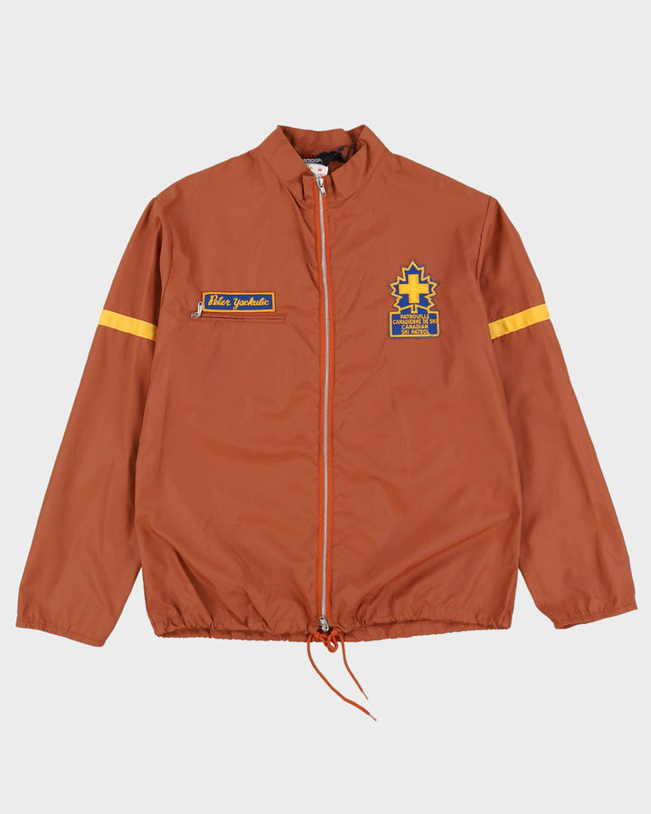 Vintage 80s Canadian Ski Patrol Brown Full-Zip Windbreaker - L
