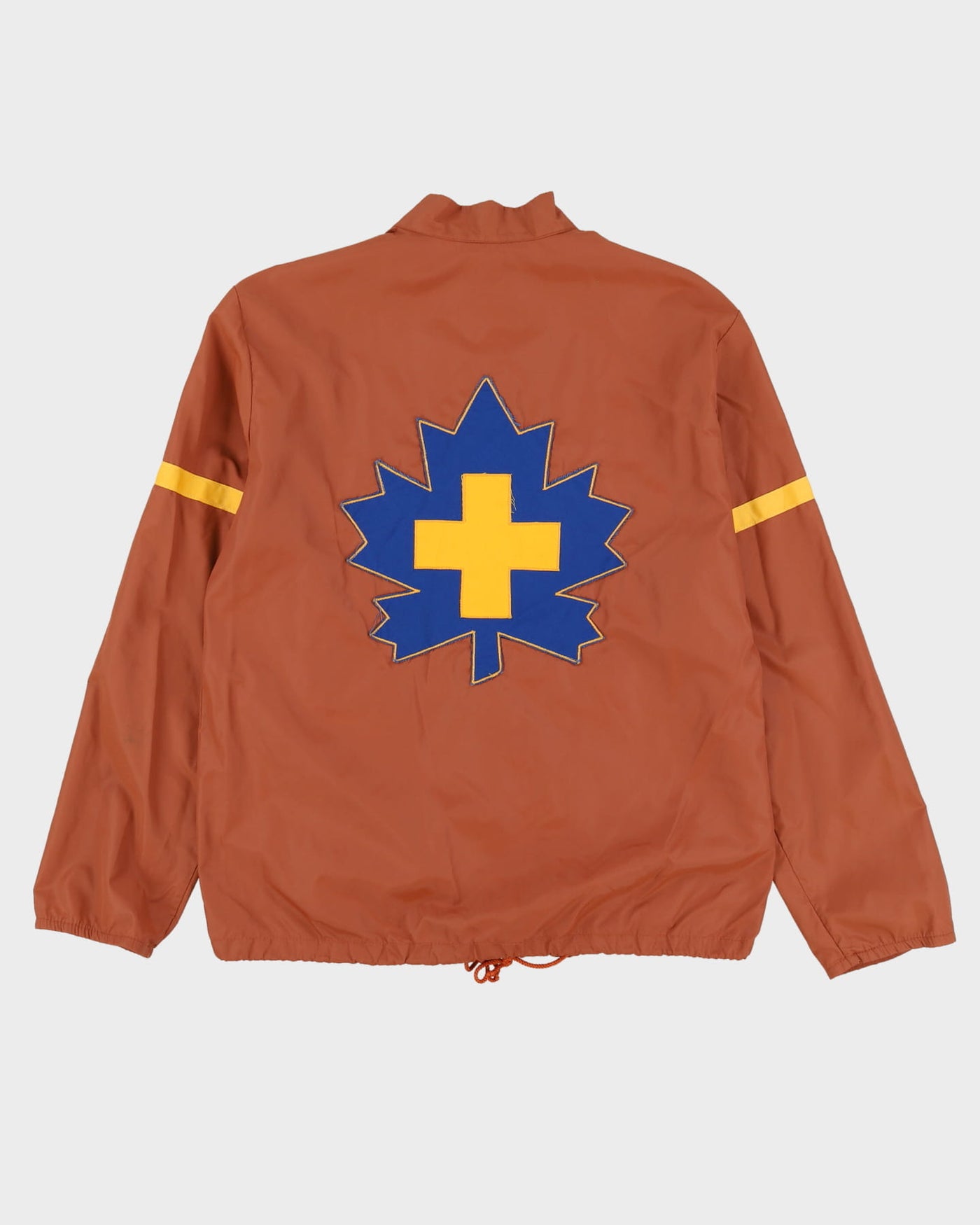 Vintage 80s Canadian Ski Patrol Brown Full-Zip Windbreaker - L