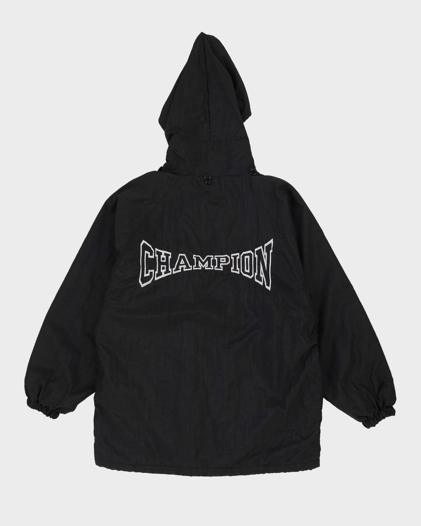 Champion Black Padded Hooded Anorak Jacket - S