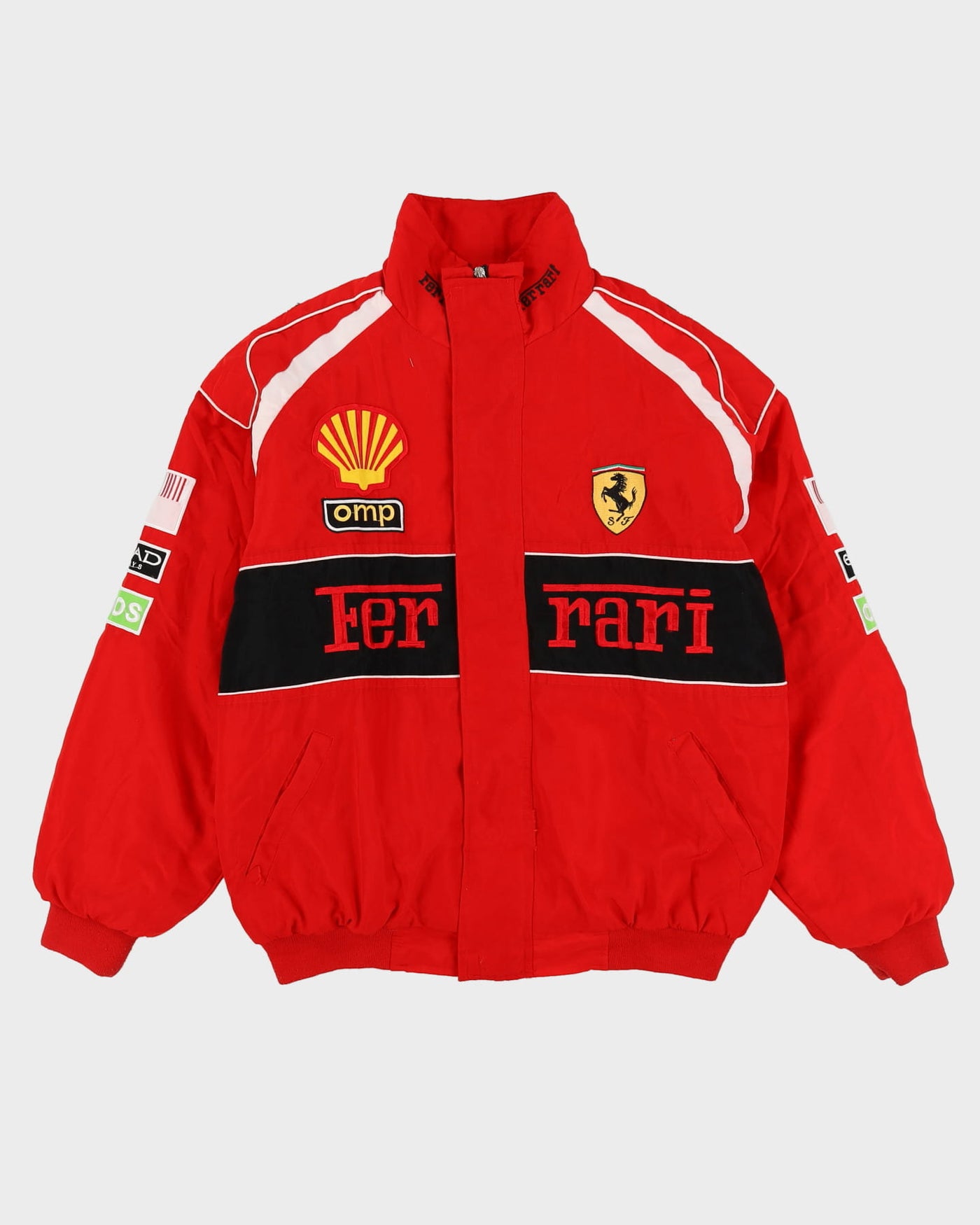 00s Ferrari Red Bomber Formula 1 Racing Jacket - L
