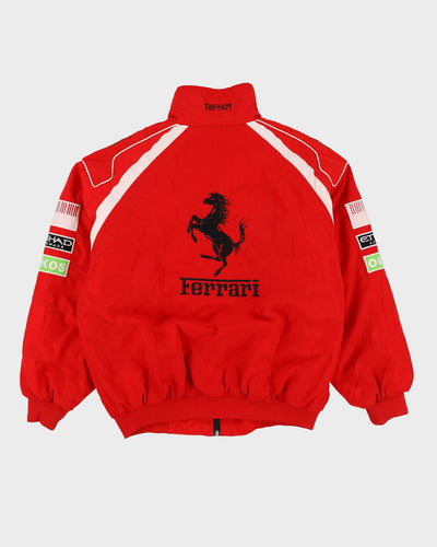00s Ferrari Red Bomber Formula 1 Racing Jacket - L