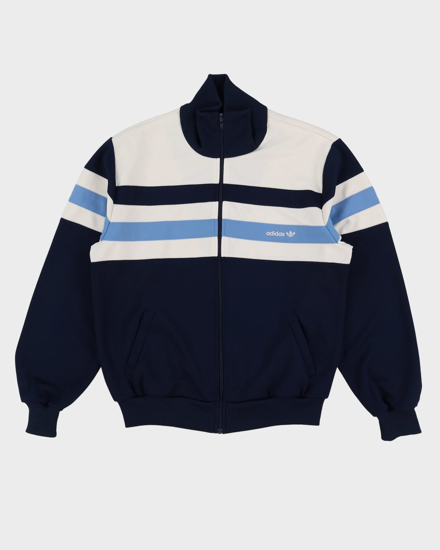 Vintage 90s Adidas Navy / White Track Jacket - L