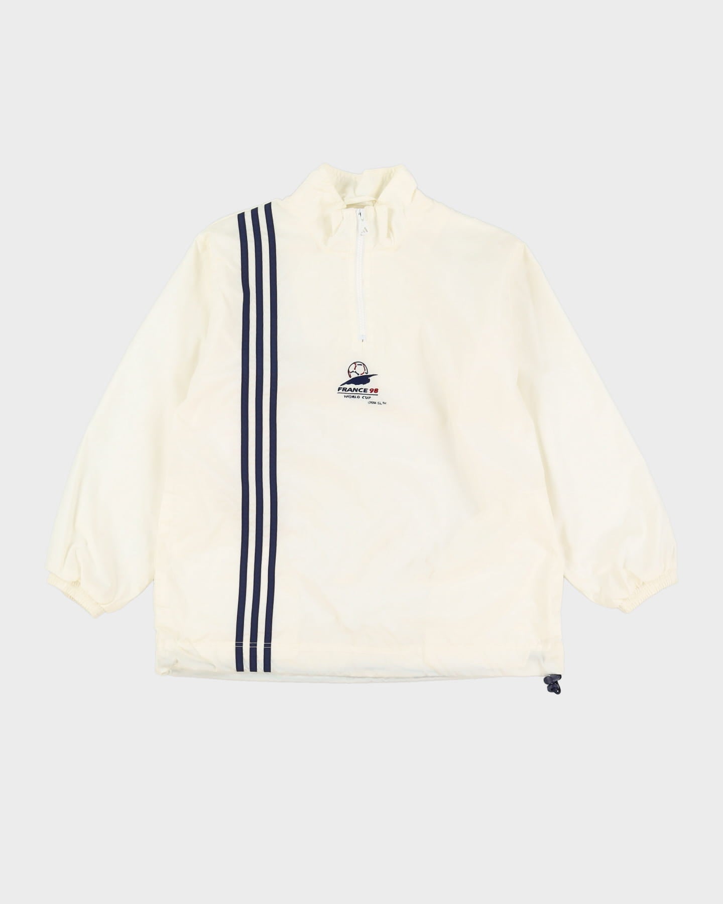 Vintage France 98 World Cup White Quarter-Zip Windbreaker Jacket - M