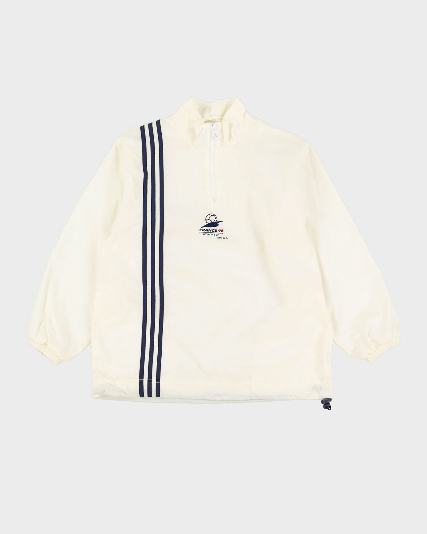 Vintage France 98 World Cup White Quarter-Zip Windbreaker Jacket - M