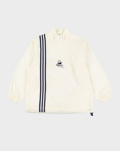 Vintage France 98 World Cup White Quarter-Zip Windbreaker Jacket - M