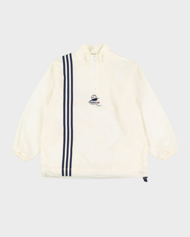 Vintage France 98 World Cup White Quarter-Zip Windbreaker Jacket - M