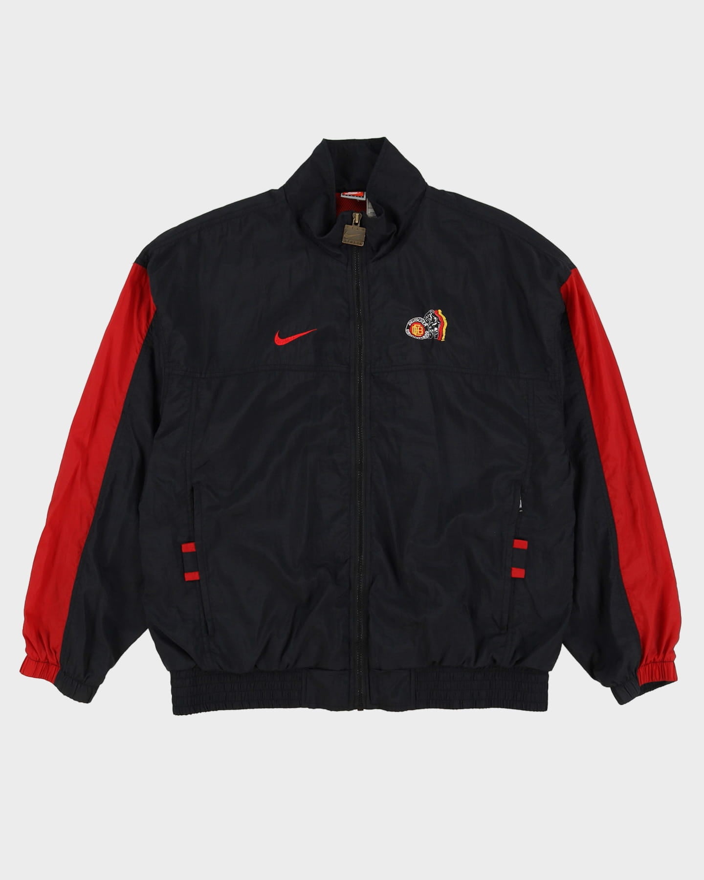 00s Nike Black Deutscher Els-Hockeybund Windbreaker Jacket - L