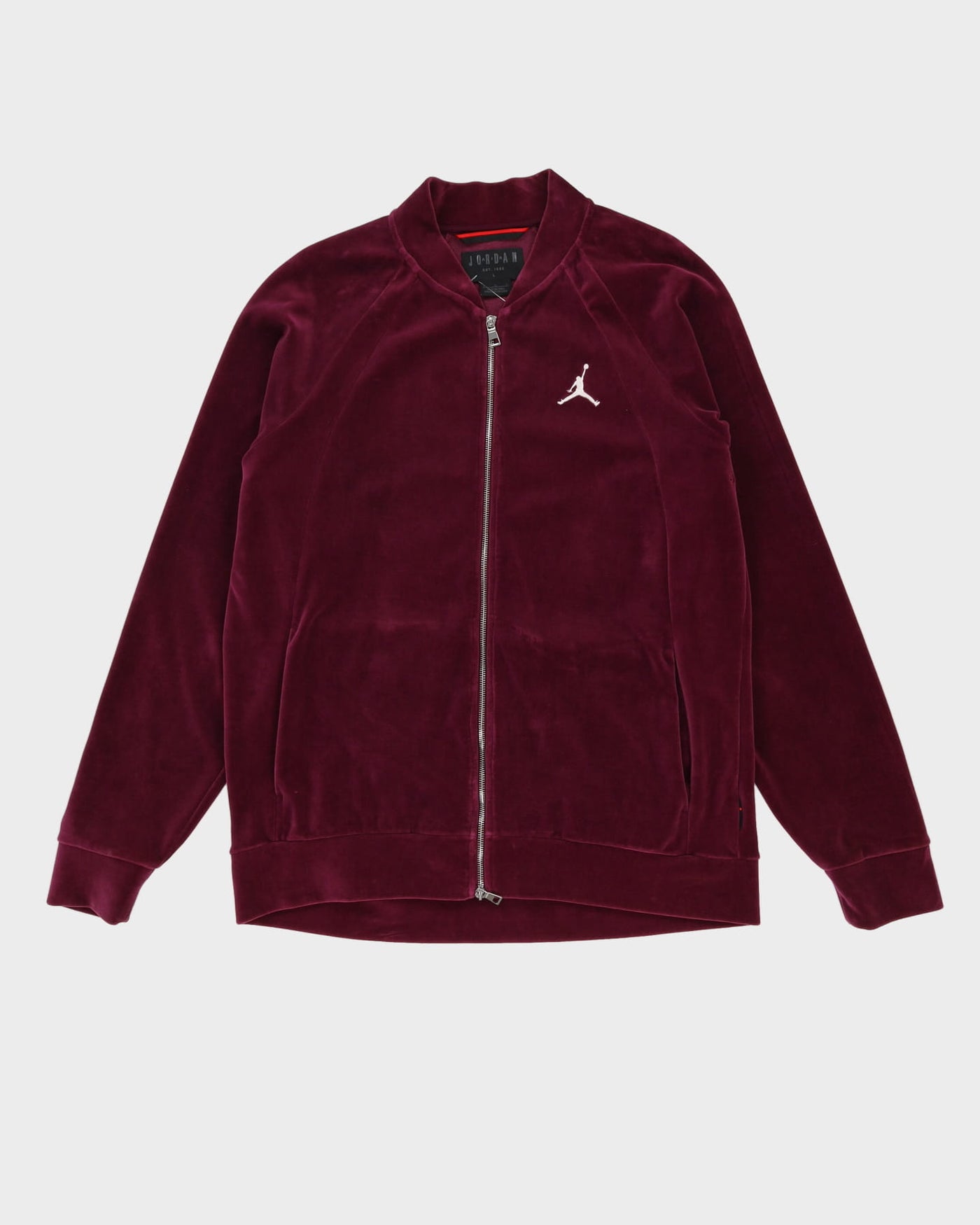Jordan Burgundy Velour Full-Zip Track Jacket - L