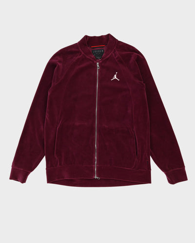 Jordan Burgundy Velour Full-Zip Track Jacket - L