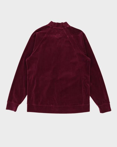 Jordan Burgundy Velour Full-Zip Track Jacket - L