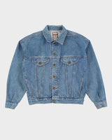 00s Looney Tunes Classic Wear Blue Embroidered Back Design Denim Jacket - M