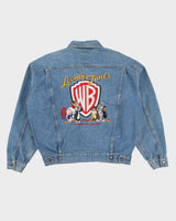 00s Looney Tunes Classic Wear Blue Embroidered Back Design Denim Jacket - M