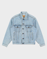 Vintage 90s Hard Rock Cafe Save The Planet Blue Embroidered Back Design Denim Jacket - S / M