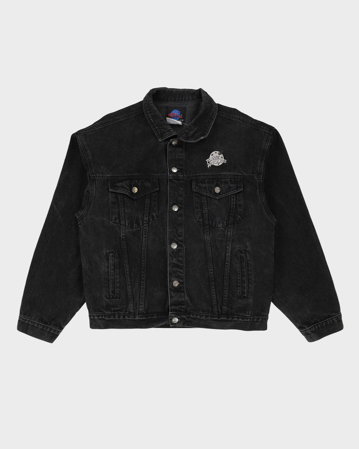 Planet Hollywood London Black Embroidered Back Design Denim Jacket - XXL