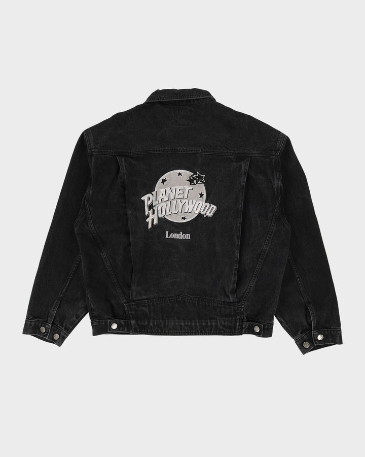 Planet Hollywood London Black Embroidered Back Design Denim Jacket - XXL