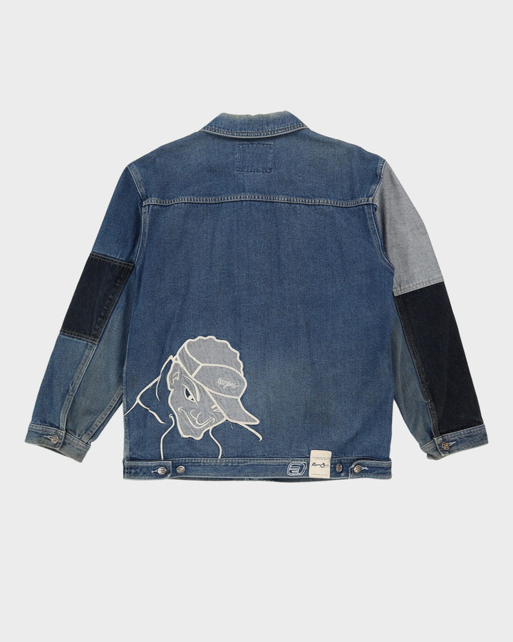 00s Y2K Sean John Blue Patchwork Style Denim Jacket - M