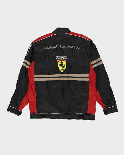 00s Michael Schumacher Ferrari F1 Black / Red Full-Zip Windbreaker Jacket - XL