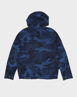 Coach Blue / Navy Camo Hooded Anorak Jacket - L