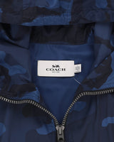 Coach Blue / Navy Camo Hooded Anorak Jacket - L