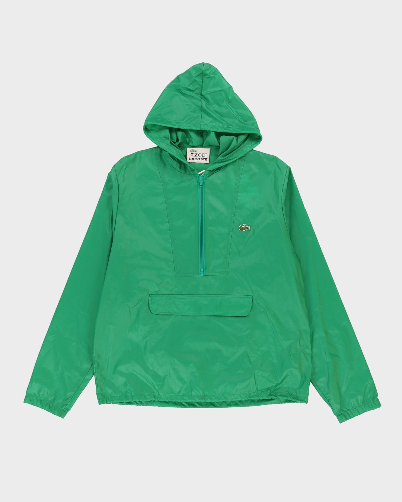 Vintage 90s IZOD Lacoste Green Hooded Anorak Jacket - L