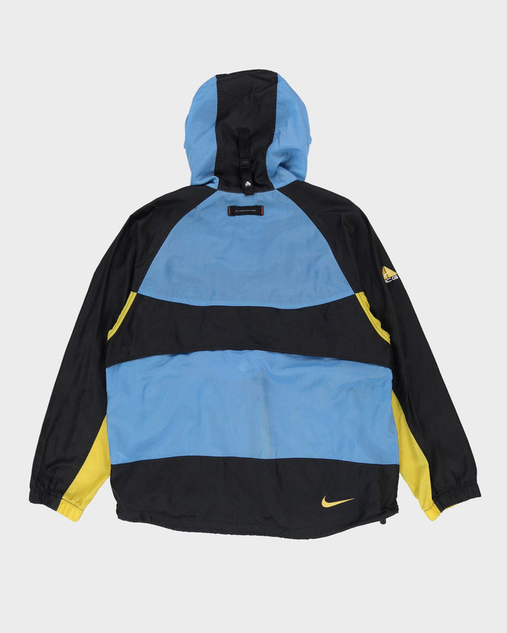 Nike ACG Blue / Black / Yellow Full-Zip Hooded Anorak Jacket - M