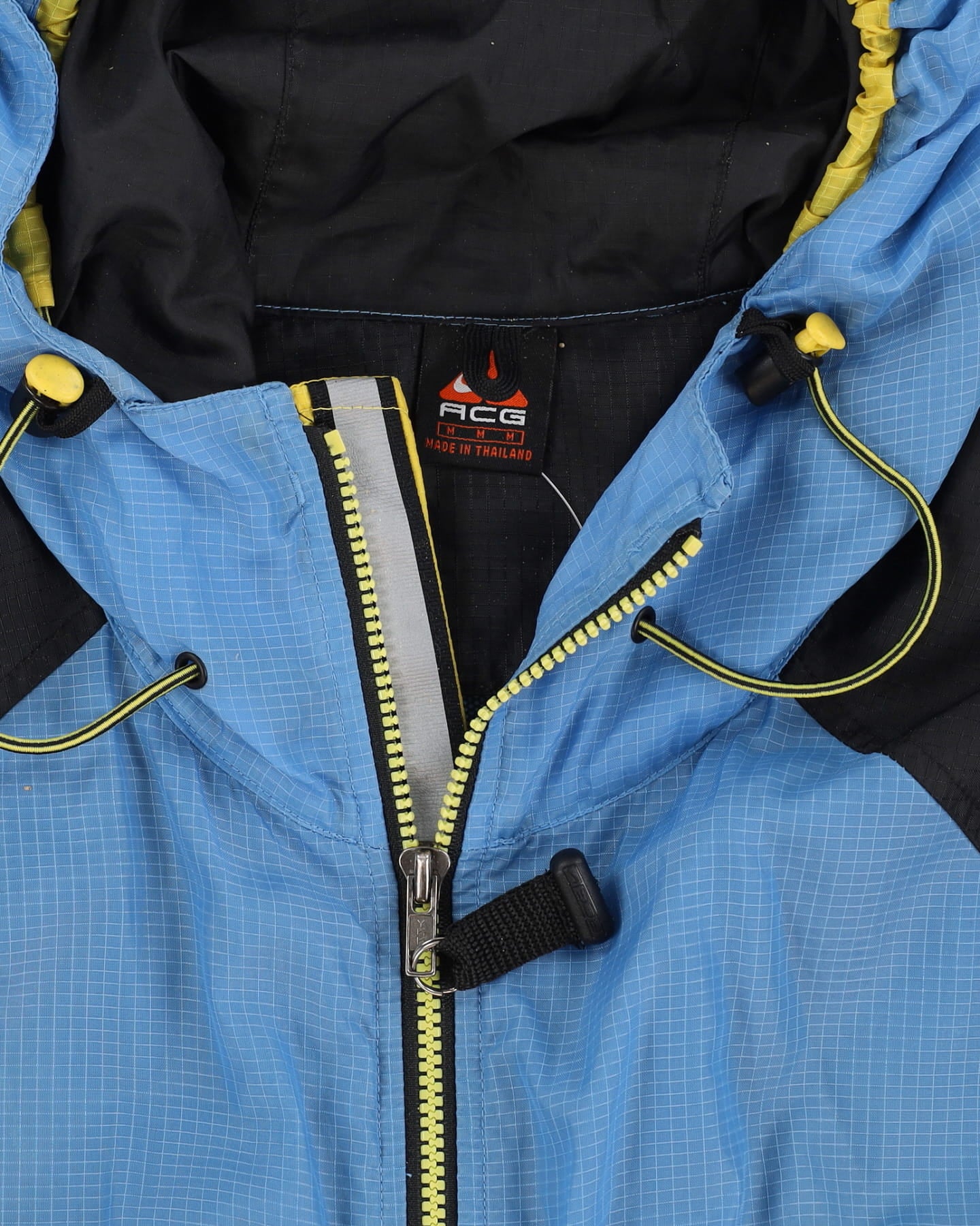 Nike ACG Blue / Black / Yellow Full-Zip Hooded Anorak Jacket - M