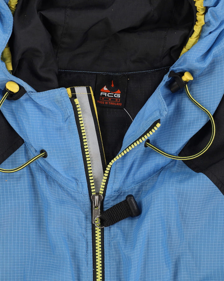 Nike ACG Blue / Black / Yellow Full-Zip Hooded Anorak Jacket - M