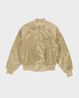 Vintage 80s Lake Tahoe Gold Satin Bomber Jacket - M