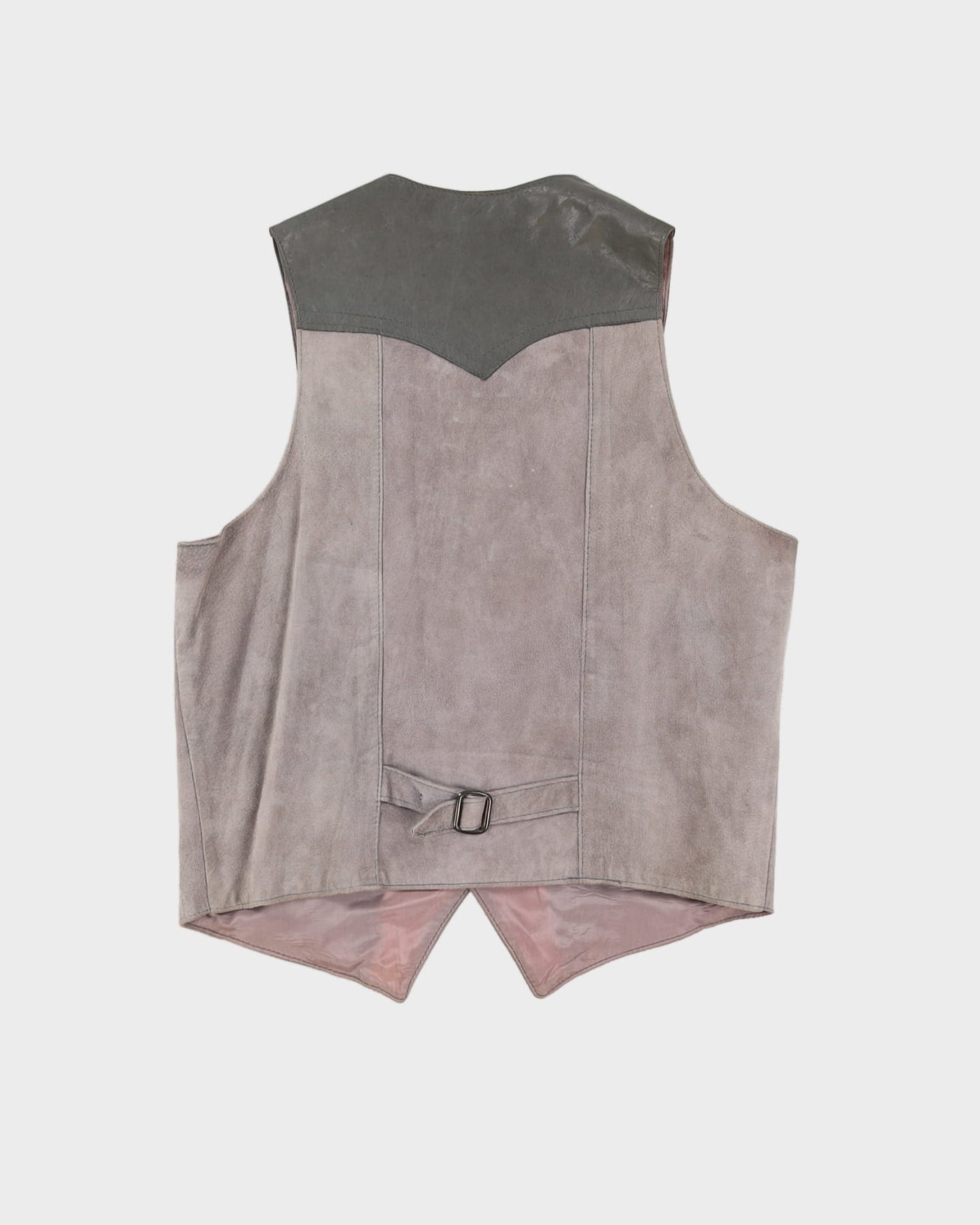 Vintage 1970s Grey Suede Waistcoat - S