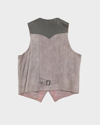 Vintage 1970s Grey Suede Waistcoat - S